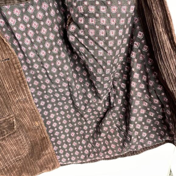 Petite Sophisticate Brown Corduroy Fleece Lined Jacket MD - Picture 5 of 11